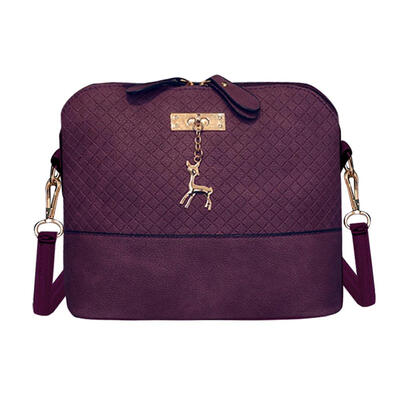 

Women Fashion Crossbody Bag PU Plaid Deer Pendant Shoulder Messenger Bag