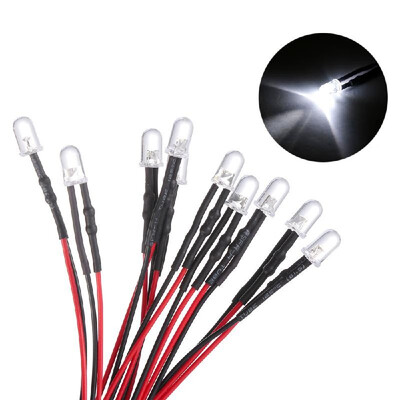 

10Pcs DC 12V 200mm Length 5mm Pre-wired Light-emitting Diode Light Bulb
