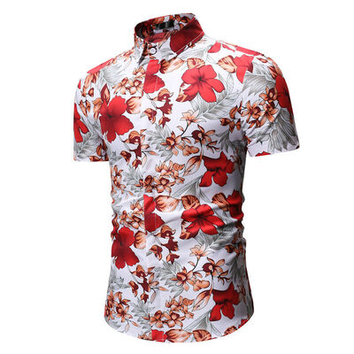 

Fashion Mens Summer Floral Casual Dress Slim Fit Shirt Short Sleeve Shirts Tops