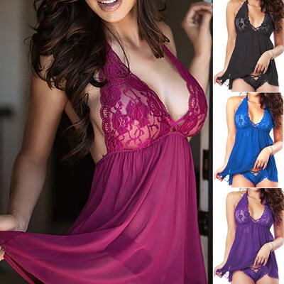 

New Lingerie Lace Dress Babydoll Women&39s Underwear Nightwear Sleepwear G-string