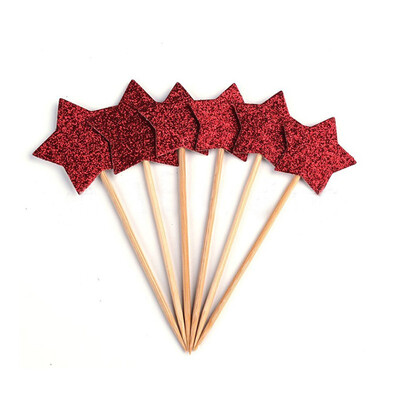 

FUNNYBUNNY Gold Star Cake Toppers Kids Birthday Party Baby Shower Cupcake Decorations Happy Birthday Cake Topper