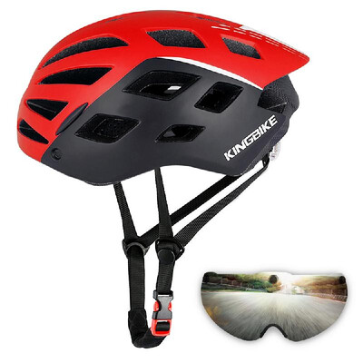 

Mountain Bike Helmet Motorcycling Helmet with UV400 Protective Detachable Magnetic Visor&Rear Light Men Women