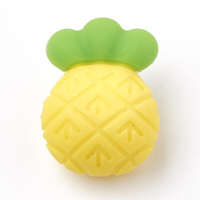 

Food Grade Environmental Silicone Beads Chewing Beads For Teethers DIY Nursing Necklaces Making Pineapple Yellow 215x15x12mm