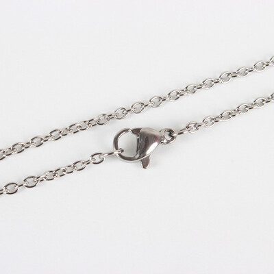 

304 Stainless Steel Cable Chain for Necklace Makings with Lobster Claw Clasps Platinum 2165"55cm 19x1mm