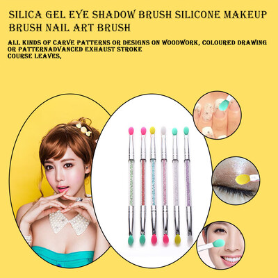 

Toponeto 6Pcs Double head Silicone Crystal Makeup Brush Eye Shadow Lip Cosmetic Brushes