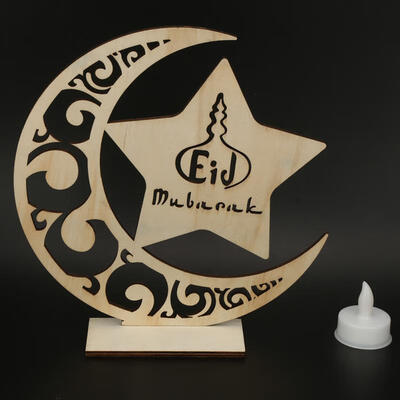 

Greensen DIY Wooden Muslim Islamic Crafts Eid Mubarak Ramadan Home Party Ornament Decor