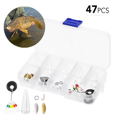 

175pcs Assorted Fishing Tackle Set Metal Spoon Lures Baits Space Beans Split Rings Hooks Casting Helper with Tackle Box Fishing Ac