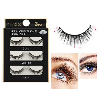 

〖Follure〗3 Pairs 3D Long False Eyelashes Makeup Natural Fake Thick Black Eye Lashes