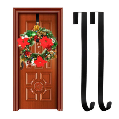 

15-Inch Metal Wreath Hanger Over The Door Hooks Christmas Garland Holders Seasonal Home Storage Organizer Pack Of 2