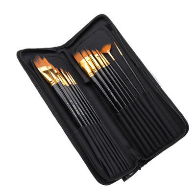 

Greensen 15Pcs Gouache Brush Nylon Hair Wood Handle Brush Watercolor Oil Painting Tool Set