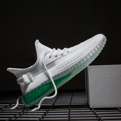 

Summer mens shoes tide 2019 fly woven breathable sports running shoes casual hollow mesh shoes mens coconut rainbow