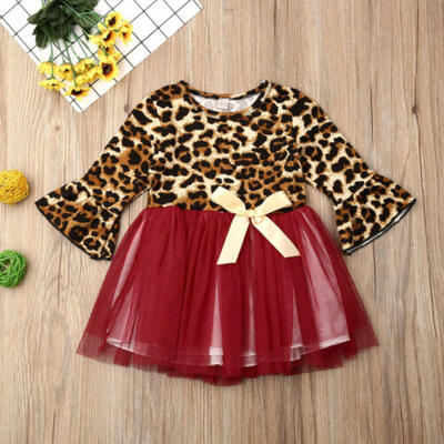 

Autumn Toddler Baby Girl Tutu Dress Princess Leopard Print Party Dress Clothes