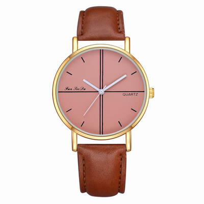 

Fanteeda FD117 Women Casual Unique Dial Leather Band Quartz Wrist Watch