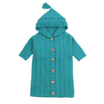 

Warm Knit Newborn Baby Sleeping Bags Stroller Envelopes Hooded Sleepsacks