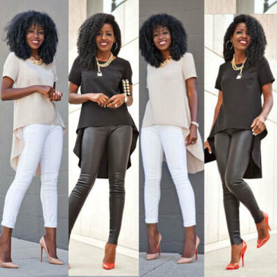 

Sexy Womens Plus Size Long T-shirt Ladies Casual Party Mini Dress Blouse Tops