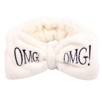 

Letter "OMG" Coral Fleece Soft Bow Headbands For Women Girls Cute Hair Holder Hairbands Hair Bands Headwear Hair Accessories