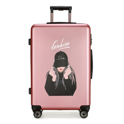 

20-inch boarding box 24-inch Korean version of the cartoon cute little fresh universal wheel luggage travel in luggage case