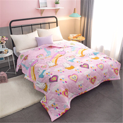 

110 X 150cm Summer Quilt Cover Air-conditioning Quilts Cover Children Single Cartoon Flower Washable Bed Home Use