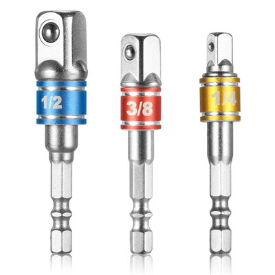 

LOCKMALL 3PCS Hex Socket Driver Adapter Set Colorful Hammer Electric Screwdriver Head Connecting Rod Drill Tool