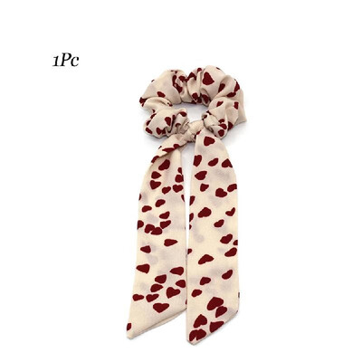 

50Pcs Fashion Wave Point Print Scrunchie Women Hair Scarf Elastic Hairband Rubber Bow Hair Ropes Girls Hair Ties Accessories