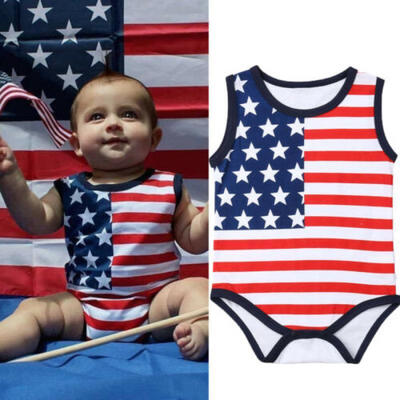 

Newborn Infant Baby Girls Boys Outfits Clothes Independence Day Tops Rompers