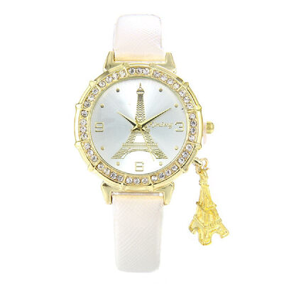 

Watch ladies fashion pendant watch Eiffel Tower pattern casual quartz watch