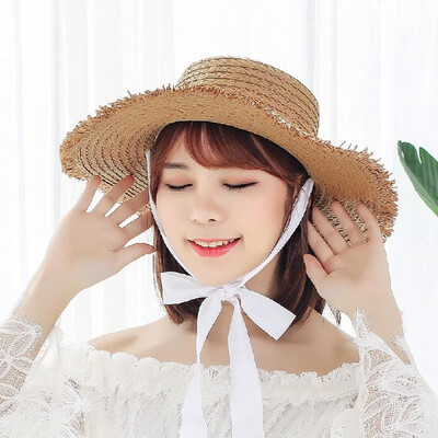 

Summer Fashion Women Straw Floppy Hat Wide Brim Bandage Foldable Sun Beach Holiday Casual Cap