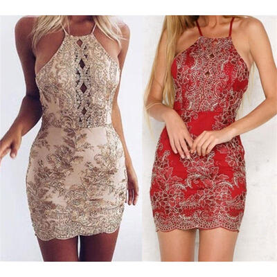 

Summer Evening Party Cocktail Women Casual Sexy Bandage Bodycon Short Mini Dress