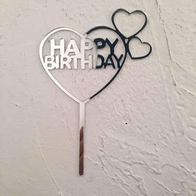 

FUNNYBUNNY Valentines Day Acrylic Inserts Love Pentagram Love Happy Birthday Cake Insert Christmas Decorations for Home