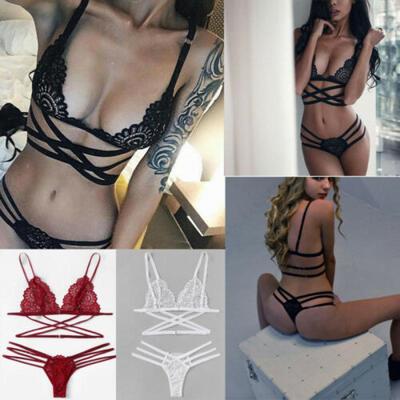 

Sexy Lingerie Women Underwear Babydoll Sleepwear Lace Bra Panties G-string Set