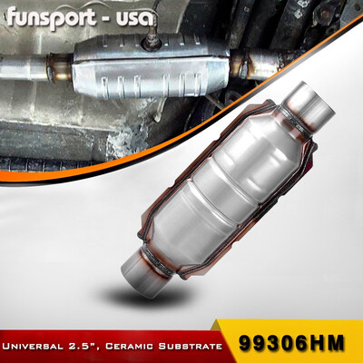 

25inch InletOutlet Catalytic Converter Universal-Fit Stainless Steel High Flow Converter EPA Compliant