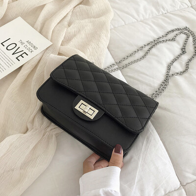 

Casual temperament Sen wild slanting small square bag 2019 new Korean fashion simple rhombic chain shoulder bag