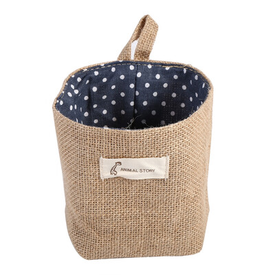 

Cotton Linen Hamper Hanging Clothes Bag Home Gadget Storage Organizer Foldable Basket BinCotton Linen Hanging Bag
