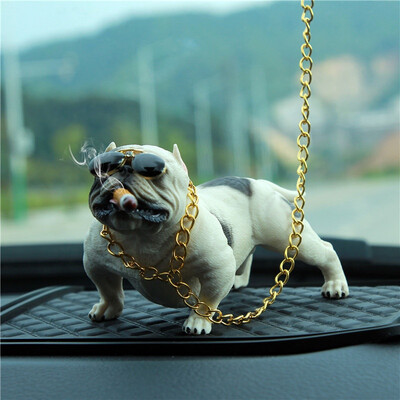 

Cute Simulation Dog Pitbull Car Ornament Cartoon Auto Decor Bulldog Car Dashboard Decoration