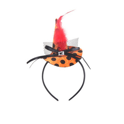 

New Hot Feather Mini Pointy Witch Hat Hairband Headpiece Children Halloween Party Costume Accessories Cosplay Headwear Accessories