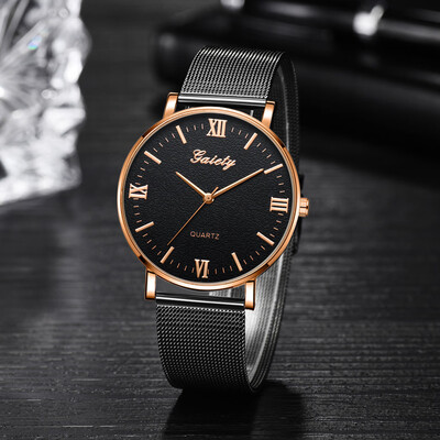 

Gobestart Fashion Casual Simple Dial Precision Scale Business Mens Belt Quartz Watch