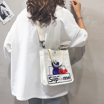 

Sesame Street Crossbody Female 2019 New Japanese Harajuku Student Shoulder Tote Joker Board Canvas Bag