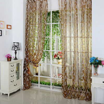 

Top Selling For Chic Leaf Type Tulle Voile Door Window Curtain Drape Panel Sheer Scarf Valance