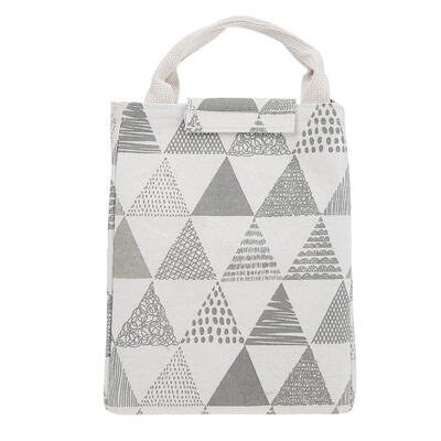 

Geometry Cotton Linen Waterproof Lunch Bag Thermal Insulation Bento Pouch