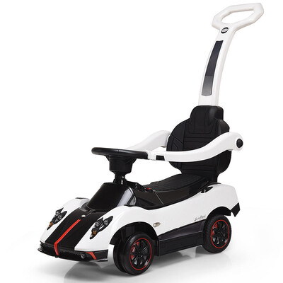

2 in 1 Electric Kids Ride On Push Around Car-White