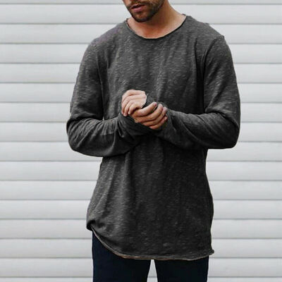 

Mens Slim Fit O Neck Long Sleeve Muscle Tee Shirts Casual T-shirt Tops Blouse