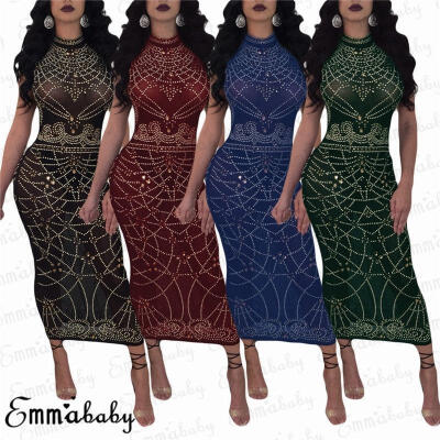 

Womens Sexy Bodycon Cocktail Ladies Party Pencil Midi Dress Bandage Dresses