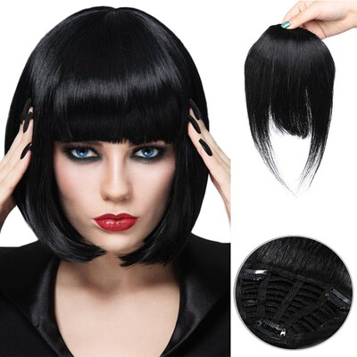 

Human Hair Extension Clip In Front Hair Bangs Fringe human Straight Hair Front Hair Extensions