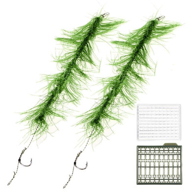 

2 Pcs Carp Fishing Accessories Hair Rigs Terminal Tackle with Hook&Weed
