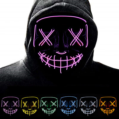 

Halloween decoration Cold light mask glowing mask halloween el luminous line cold light mask