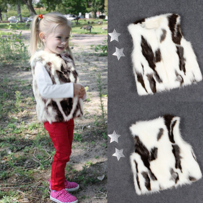 

Toddler Kids Baby Girl Winter Warm Clothes Faux Fur Waistcoat Thick Coat Outwear