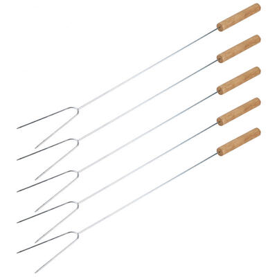 

Greensen 5Pcs Metal U-Shaped Meat Fork Barbecue BBQ Skewers Home Cooking Fork Tool