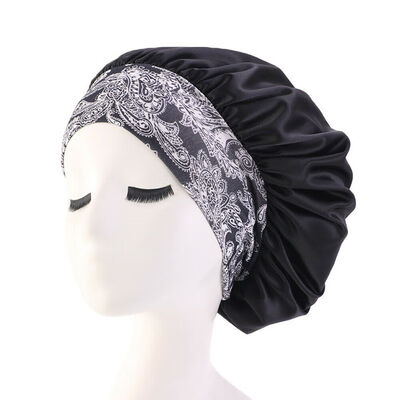 

Adjust Women Bonnet Cap Salon Shower Sleep Hair Head Cover Wide Band Elastic Hat