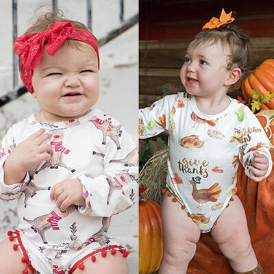 

Cute Newborn Infant Baby Girls Long Sleeve Romper Bodysuit Clothes Outfits 0-18M