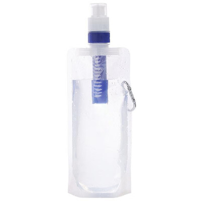 

Foldable Flexible Water Filter Bag Bladder Water Filtration Bottle with Carabiner for Outdoor Emergency Survival Camping Hiking